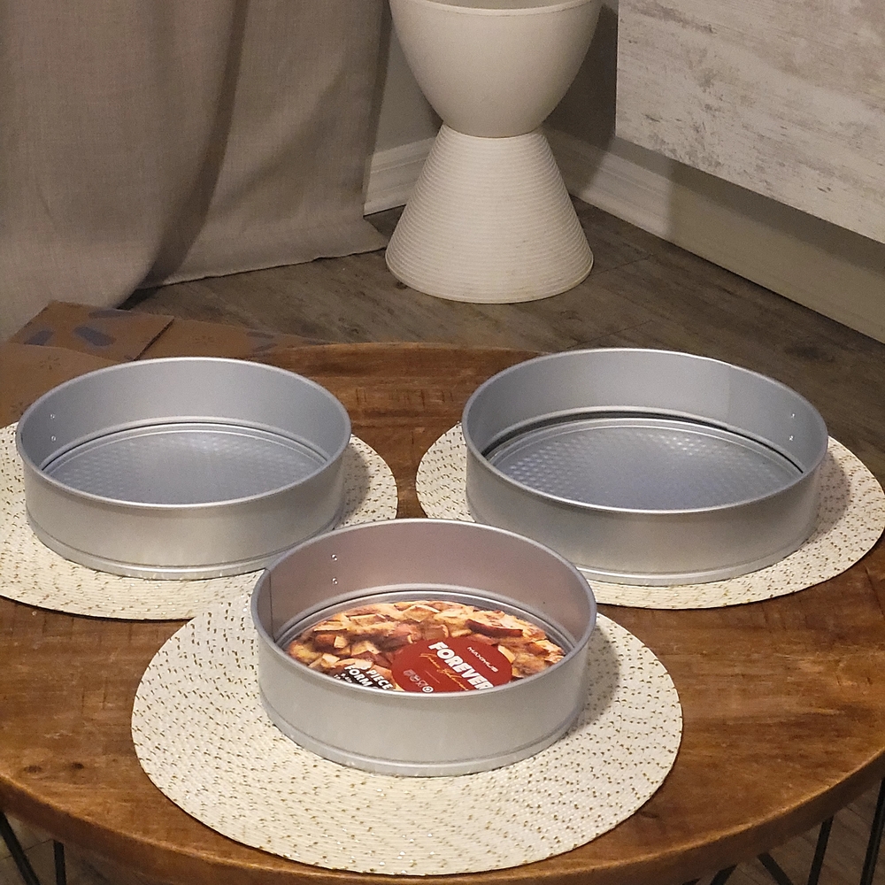 Round Silver Springform Cake Pan Set